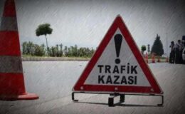 Refüje giren otomobilde 2 kişi yaralandı